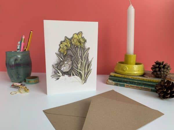 Songthrush and Sunlit Daffodils - Image 7