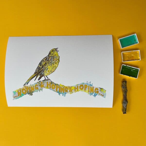 Hoping and Hoping and Hoping (Yellowhammer singing atop Lomond Hill‘s skyline twig - Image 2