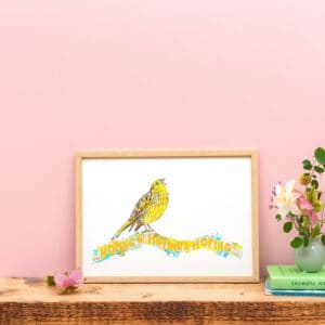 Hoping and Hoping and Hoping (Yellowhammer singing atop Lomond Hill‘s skyline twig