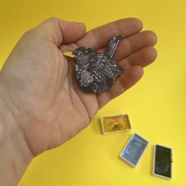 Cloudy Blackbird Brooch - Image 2