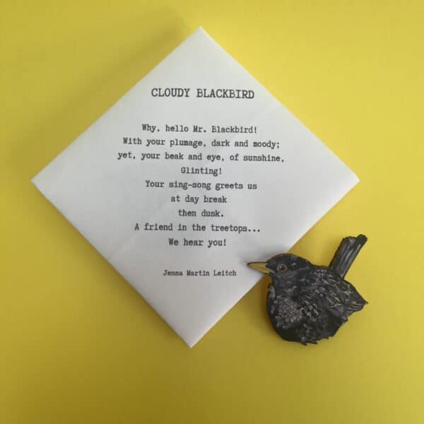 Cloudy Blackbird Brooch - Image 3