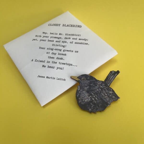 Cloudy Blackbird Brooch - Image 4