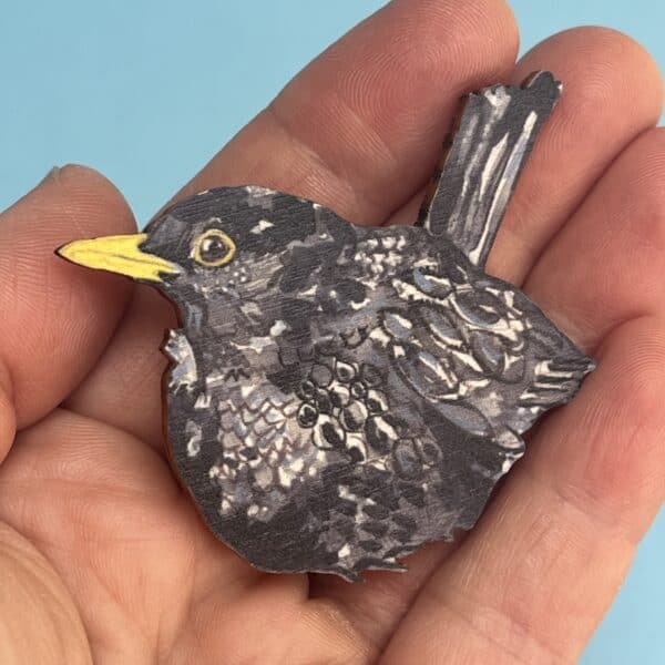 Cloudy Blackbird Brooch - Image 7