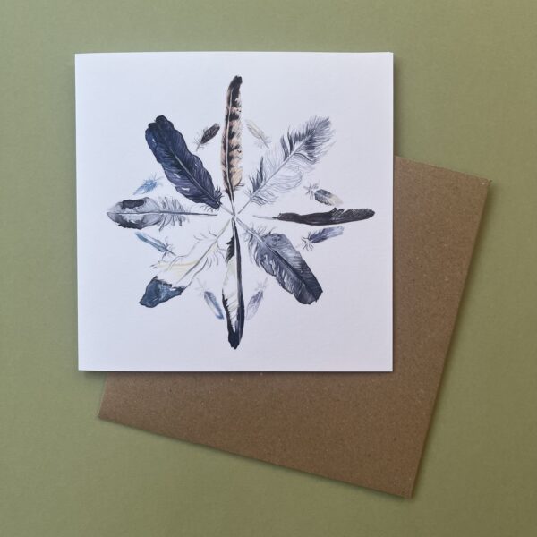 Snowflake Feathers Blank Artists Card