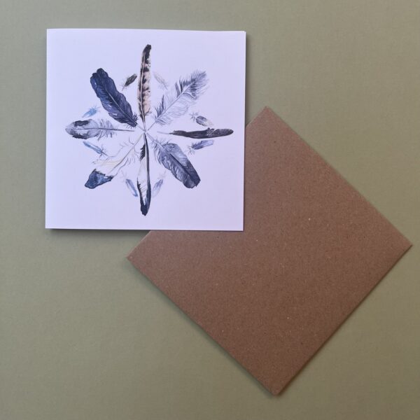 Snowflake Feathers Blank Artists Card - Image 3