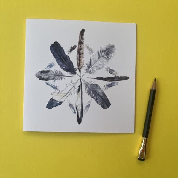 Snowflake Feathers Blank Artists Card - Image 2