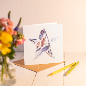 Starry Feathers Blank Artists Card