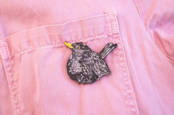 Cloudy Blackbird Brooch - Image 13