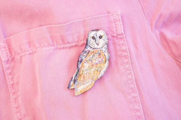 Wide Eyed Wonder (Barn Owl) Brooch - Image 7
