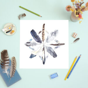 Snowflake Feathers Fine Art Giclée Print