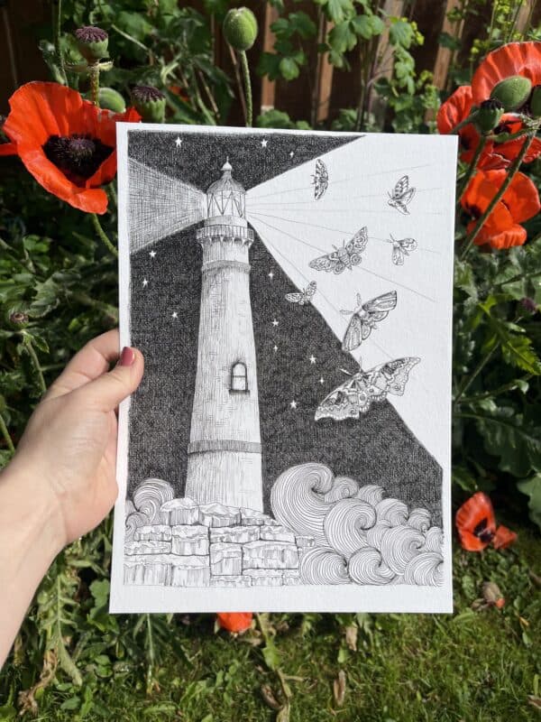 Taigh-Solais (Lighthouse and Moths)