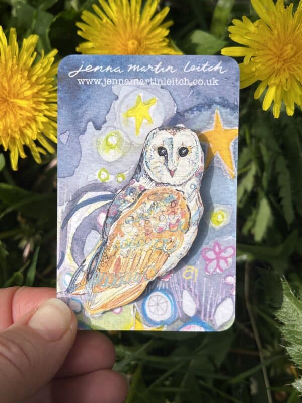 Wide Eyed Wonder (Barn Owl) Brooch - Image 3