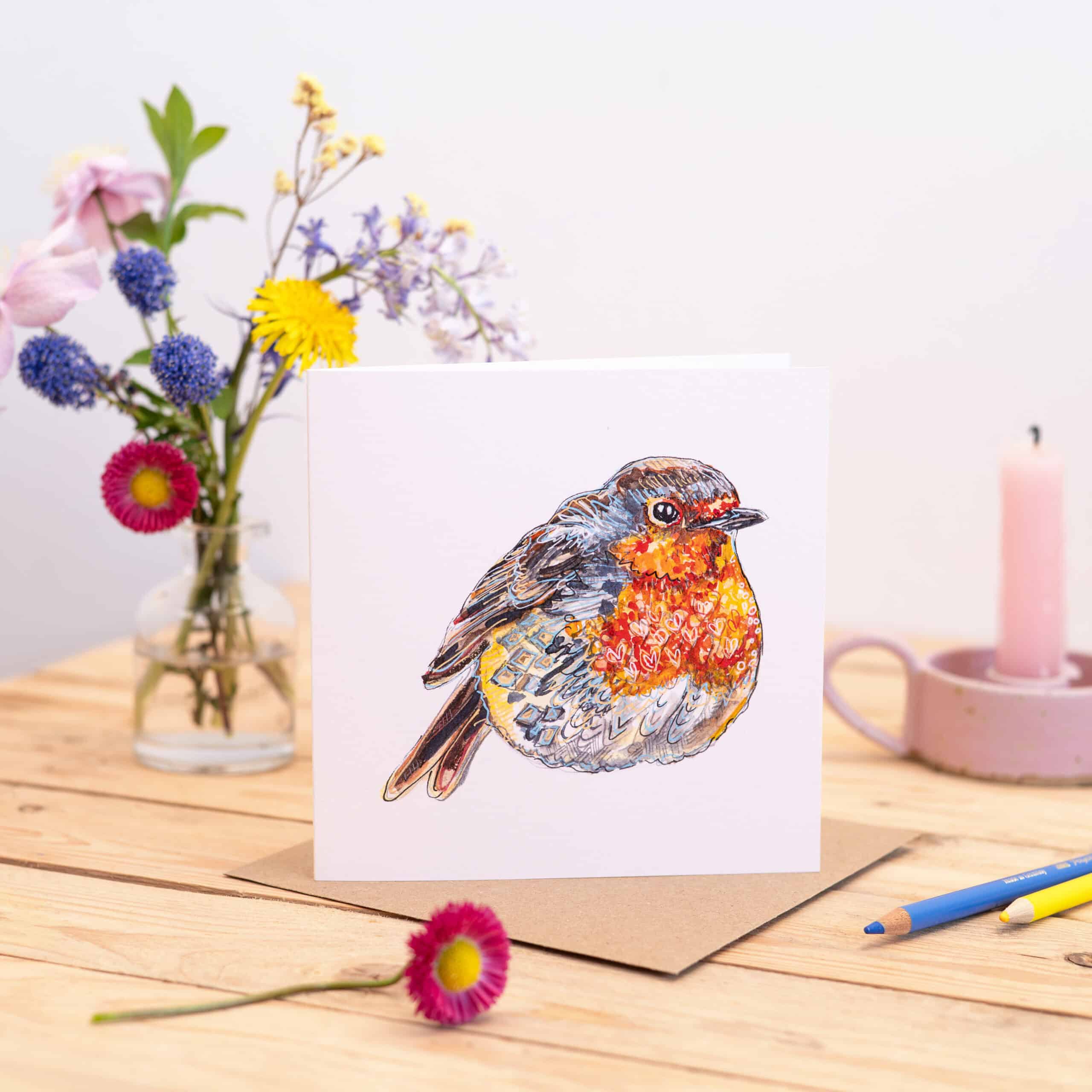 Blushing Robin Greetings Card - Image 2