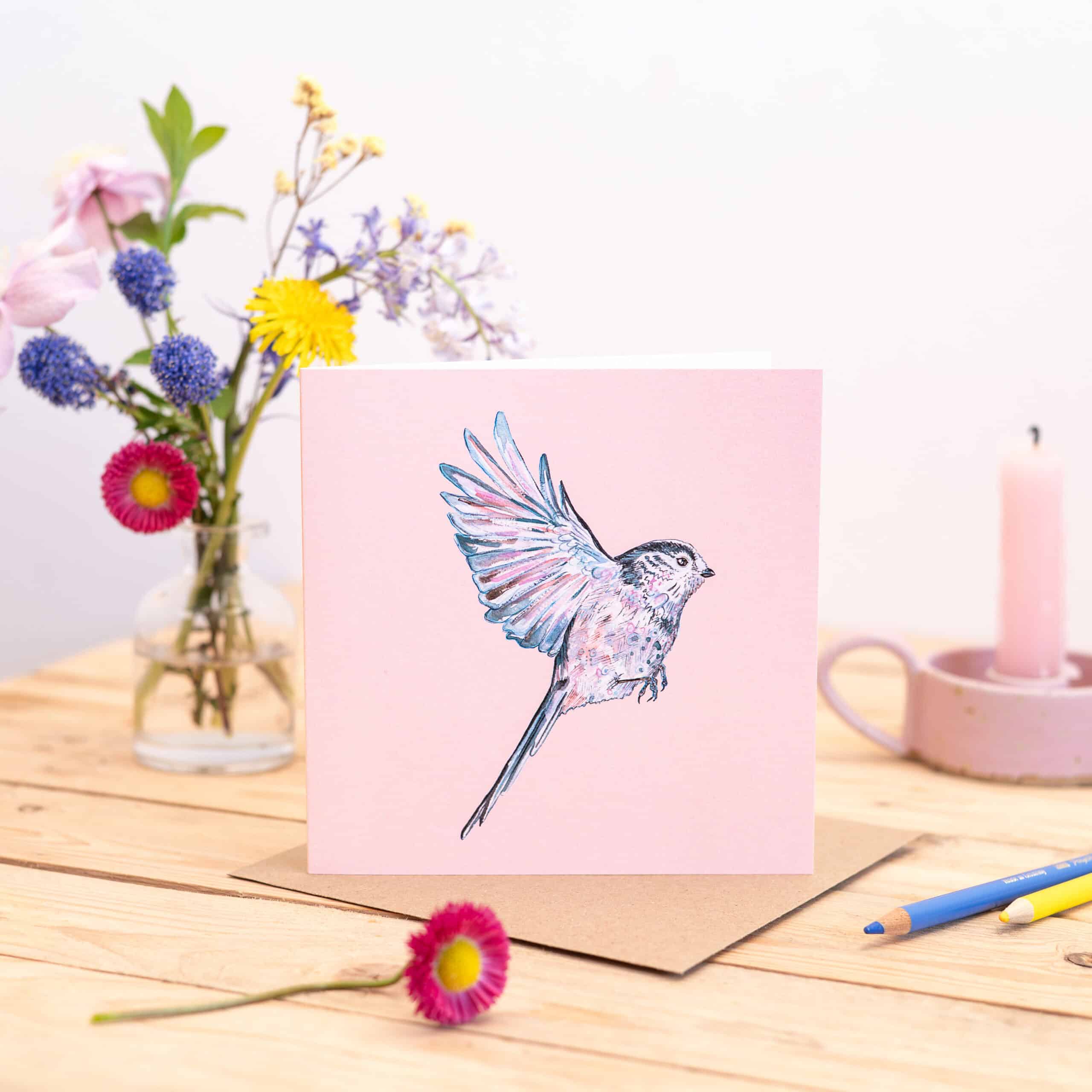 Long-tailed tit Greetings Card