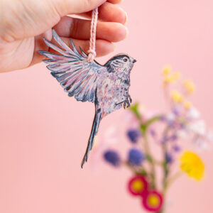 Long-tailed Tit Birdie in Flight Decoration