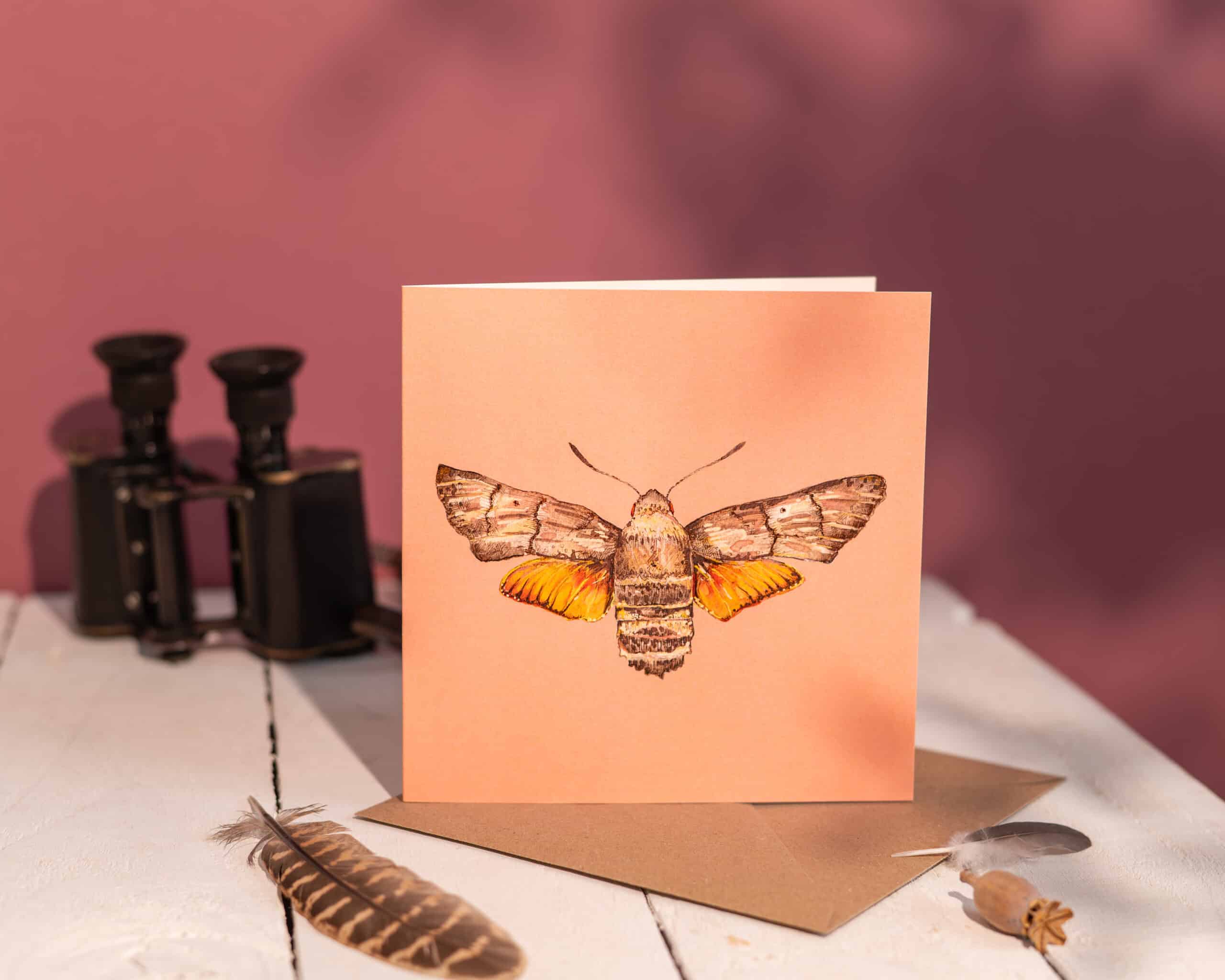 Hummingbird Hawk-Moth Greetings Card - Image 2