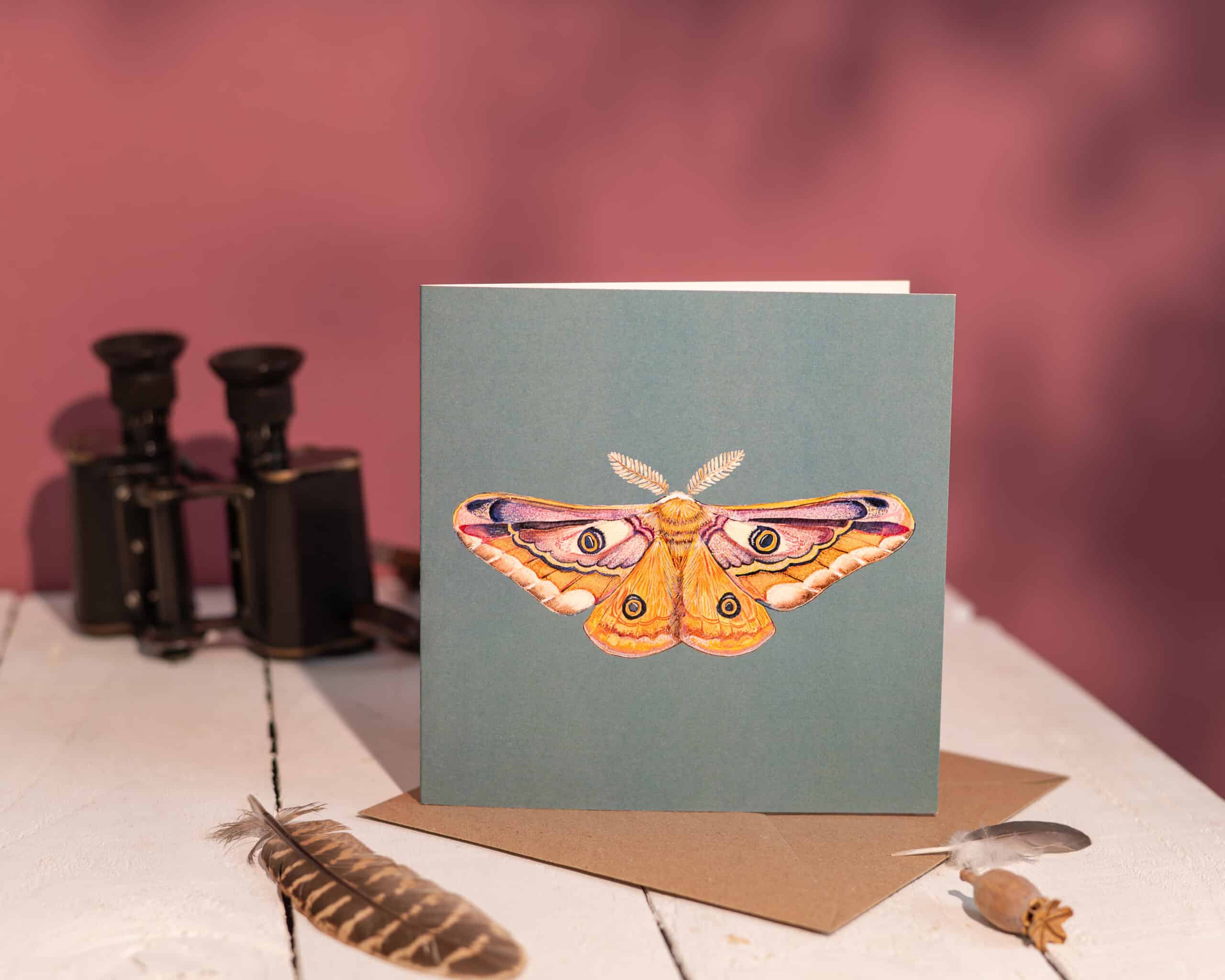 Emperor Moth Greetings Card