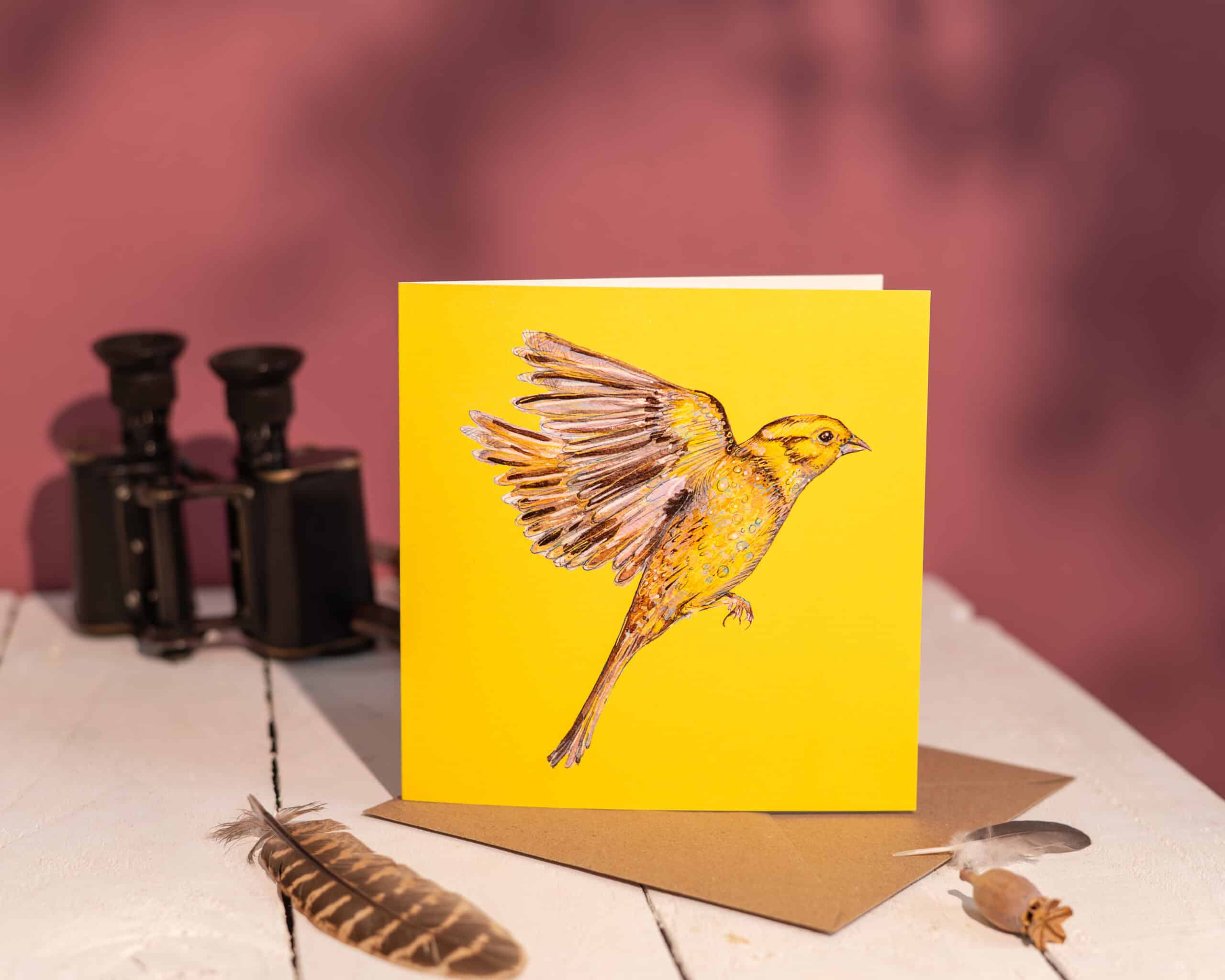Sunshiny Yellowhammer Greetings Card