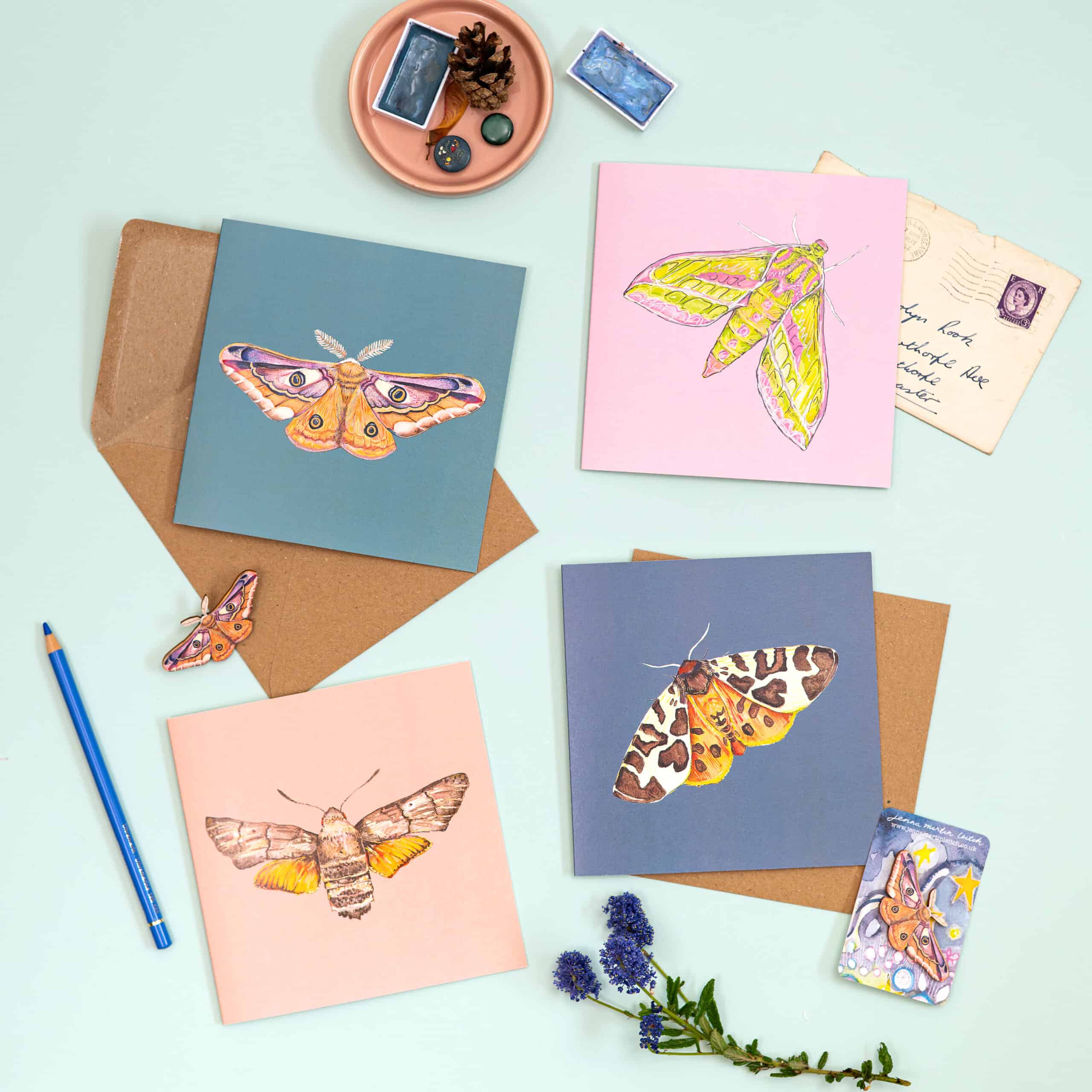 Emperor Moth Greetings Card - Image 2